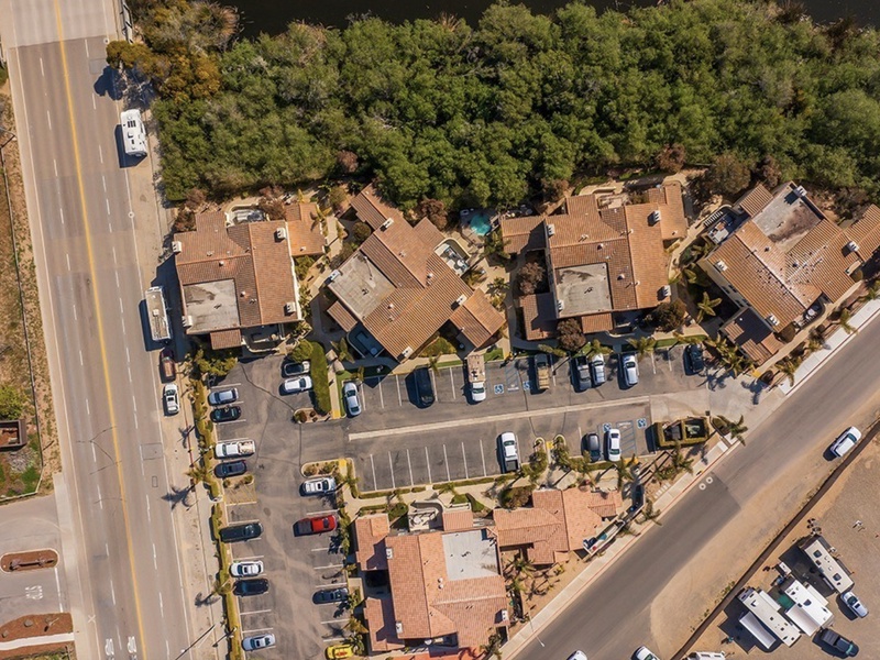 Aerial view of Pacific Plaza Resort.
