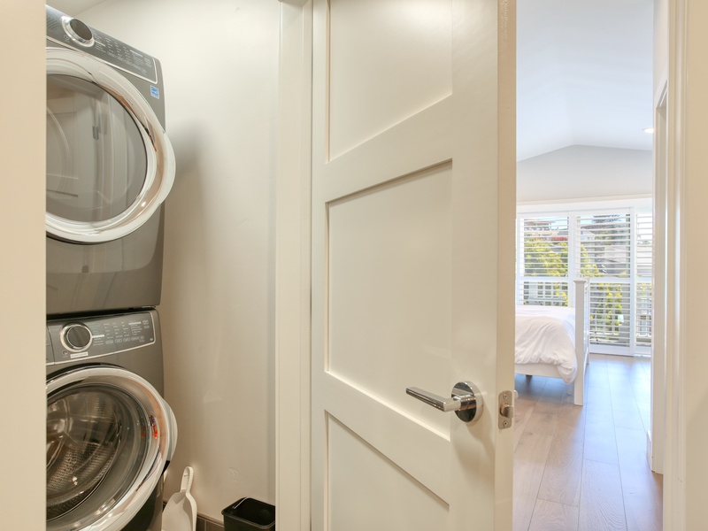 Conveniently positioned on the second level, the laundry center sits in the hallway, making it easily accessible from all bedrooms. 